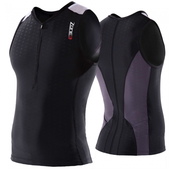Zone3 Aquaflo Tri Top schwarz/grau Herren Z14170VOORRAAD